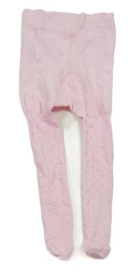 Růžové vzorované silnější silonky 