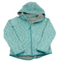 Tyrkysová melírovaná softshellová bunda s kapucí Yigga