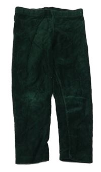 Tmavozelené žebrované sametové tregíny 