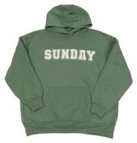 Khaki mikina s nápisem a kapucí Primark