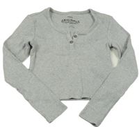 Šedé crop žebrované triko M&S