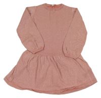 Růžové třpytivé svetrové šaty Dopodopo