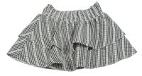 Černo-bílá kostičkovaná vzorovaná kolová sukně Primark