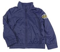 Tmavofialová šusťáková jarní bunda s nášivkou original marines