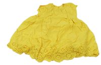 Žluté šaty s madeirou Benetton