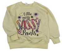 Žlutá lehká mikina s nápisem