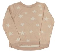 Růžový svetr s hvězdami H&M