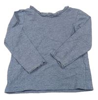 Modré pruhované triko s límečkem zn. H&M