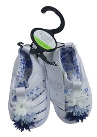 Bílé sandálky s 3D květy - capáčky Matalan vel. 18
