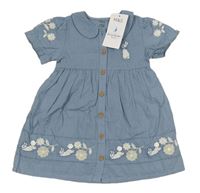 Modrošedé plátěné propínací šaty Peter Rabbit M&S