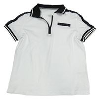 Bílo-černé polo tričko Shein