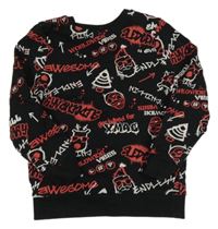 Černo-červená mikina s nápisy a Santou zn. George