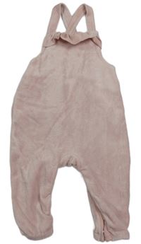 Růžové sametové laclové tepláky s volánky Matalan