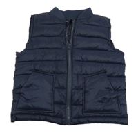 Tmavomodrá šusťáková zateplená prošívaná vesta