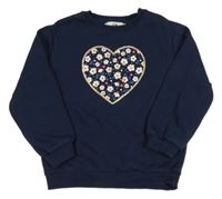 Tmavomodrá mikina se srdcem C&A