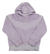 Lila plyšová mikina s kapucí Matalan