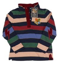 Nové - Tmavomodro-barevné pruhované polo triko - Harry Potter Joules