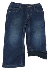 Tmavomodré zateplené rifle Lupilu