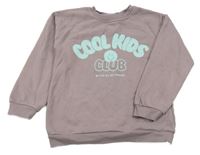 Starofialová mikina s nápisy a smajlíkem George