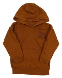 Hnědá mikina s nápisem a kapucí Matalan