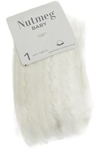 Nové - Bílé vzorované punčocháče Nutmeg