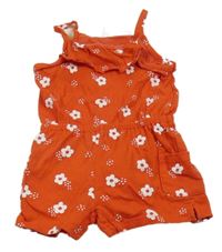 Červený květovaný kraťasový overal Orchestra 