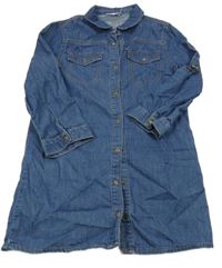 Tmavomodré lehké riflové propínací šaty Bluezoo