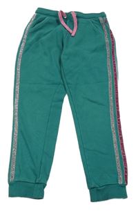 Zeleno-růžové tepláky s třpytivými pruhy George