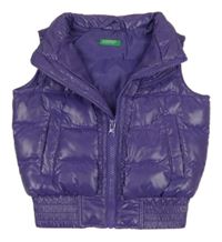 Fialová šusťáková zateplená vesta Benetton