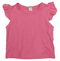 Růžové tričko s volánky 