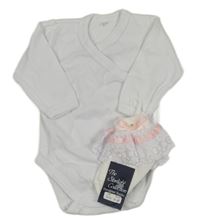 2set - Bílé zavinovací body + bílo-růžové ponožky s krajkou