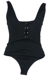 Dámské černé žebrované body Topshop 