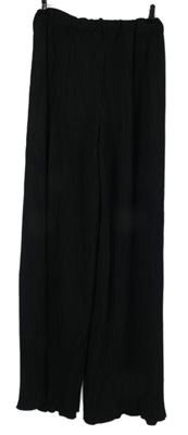 Dámské černé plisové palazzo kalhoty 