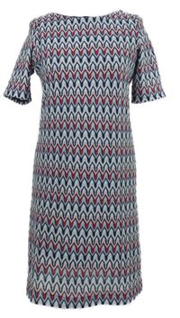 Dámské modro-červené vzorované úpletové šaty Esprit 