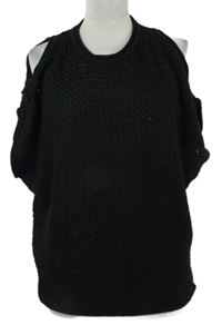 Dámská černá svetrová vesta s průstřihy na ramenou Next 