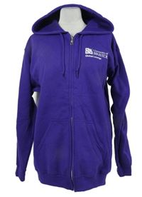 Pánská fialová propínací mikina s logem a kapucí Gildan 