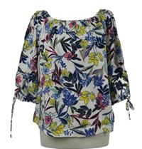 Dámská bílo-modro-barevná květovaná halenka Street One 