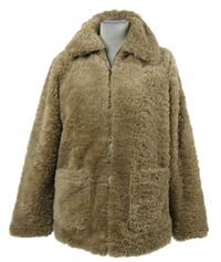 Dámská béžová kožešinová bunda New Look 