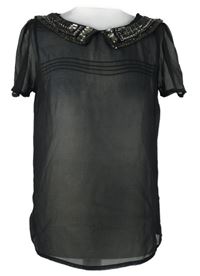 Dámská černá šifonová halenka s cvočky George 