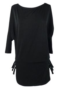 Dámská černá tunika s pásky Look 
