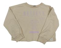 Béžová crop mikina s nápisem zn. George