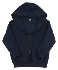 Tmavomodrá propínací mikina s kapucí Tu