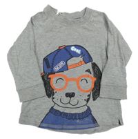 Šedé triko s pejskem H&M