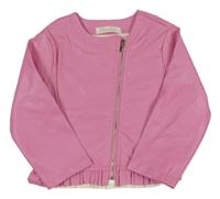 Růžová koženková bunda