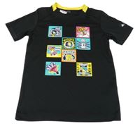 Černé sportovní tričko s obrázky Adidas