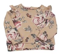 Světlerůžová květinová mikina Firetrap