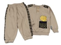 2set- béžovo-černá mikina se lvem+ tepláky