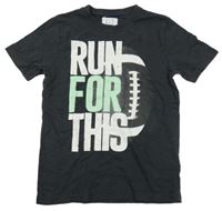 Šedé tričko s nápisem a balonem 