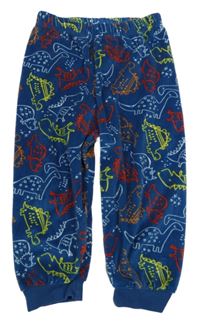 Modré sametové tepláky s dinosaury Primark