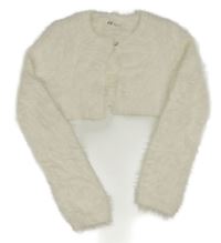 Smetanové chlupaté svetrové bolerko H&M
